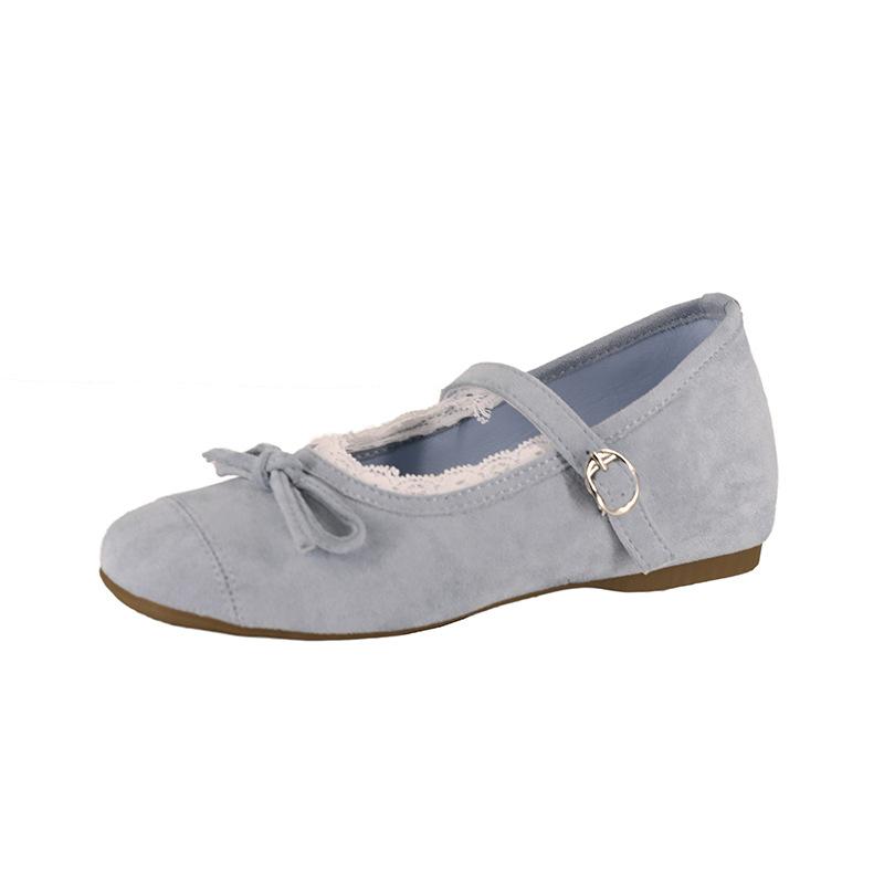 Туфли Мэри Джейн в стиле феи с бантом и неглубоким горлом, женские, 2025 г., новые туфли с французским темпераментом и одним словом, увеличивающие рост