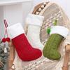 Рождественские чулки 17 дюймов Большие Вязаные Каминные Подвесные Чулки с Белой Манжетой из Искусственного Меха для Украшения Рождественской Вечеринки