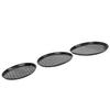 3pcs Carbon Steel Pizza Pan Professional Prevents Stick Round Pizza Tray with Holes for Oven Restaurants and Home