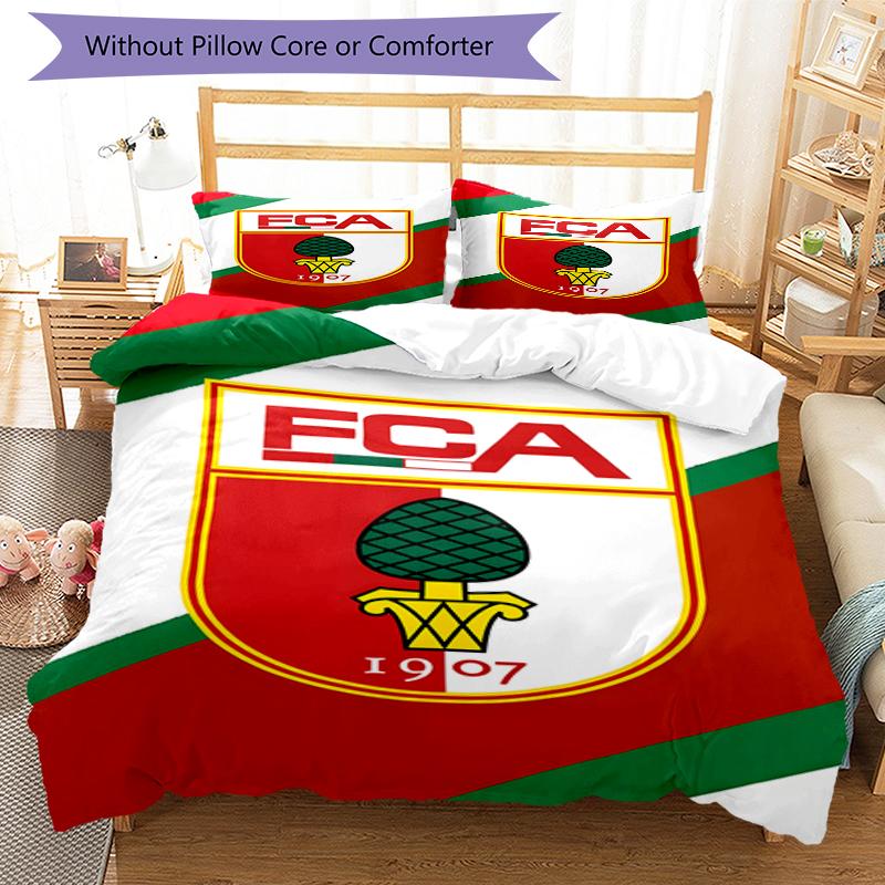 3pcs Football Team (75) Design Cover Set - HD Printed Bedding with 1 Cover and 2 Pillowcases - Perfect for Home and Dorm Decor