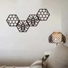 4Pcs Hexagonal Honeycomb Decorated Wooden Crafts For Home Walls Courtyard Decorations Hollowed Out Pendants