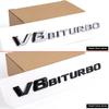 3D ABS Chrome Black Logo V8 BITURBO Emblem Car Fender Badge For C63 G63 E63 S63 Accessories