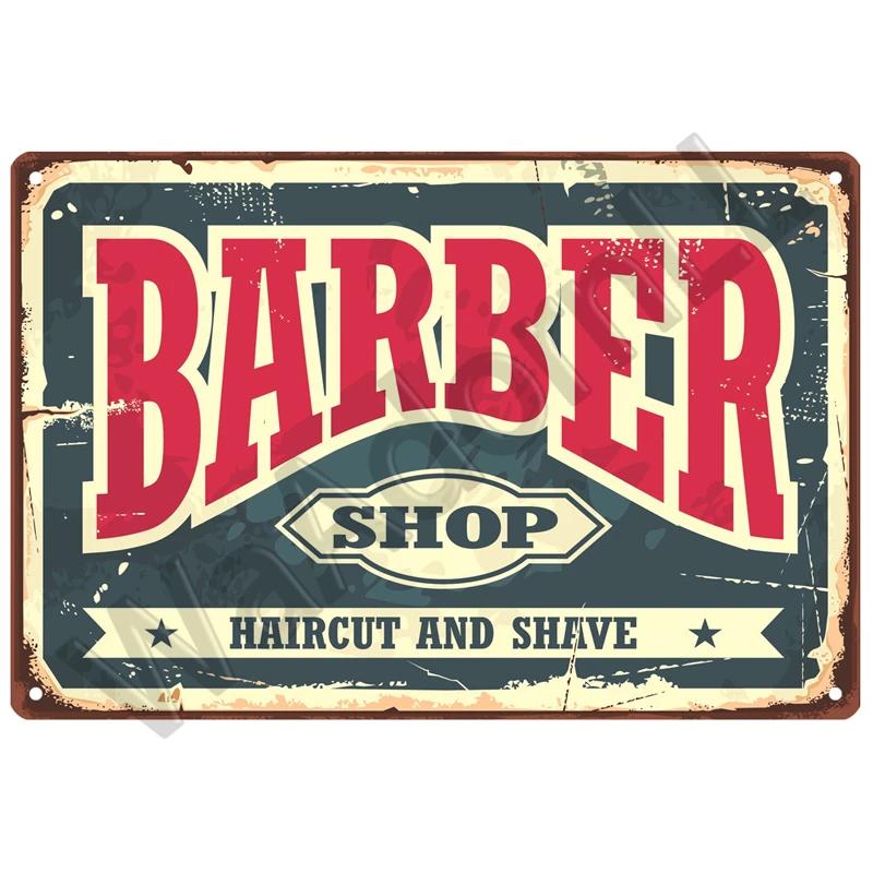 Barber Shop Tin Sign Poster Vintage Wall Posters Metal Sign Decorative Wall Plate Kitchen Plaque Metal Vintage Decor Accessories