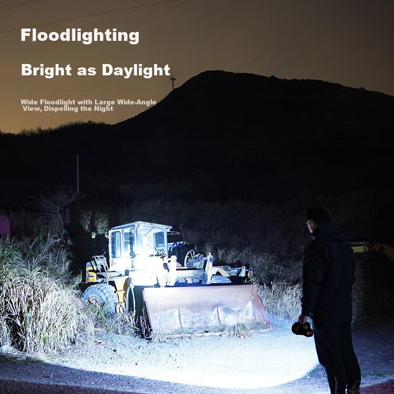 Xiaoyeren High-Power Outdoor Rechargeable LED Flashlight Super Bright Home Emergency Long Battery Life Multifunctional Spotlight