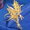 Золотистый тон пшеничные колоски брошь булавка броши со стразами свадебные украшения подарки
