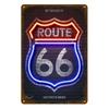 Винтажная металлическая табличка Route 66, Домашняя табличка, Металлический постер, Жестяная табличка, Настенная табличка, Ретро эстетика, Декор комнаты, Настенное искусство, Декорат