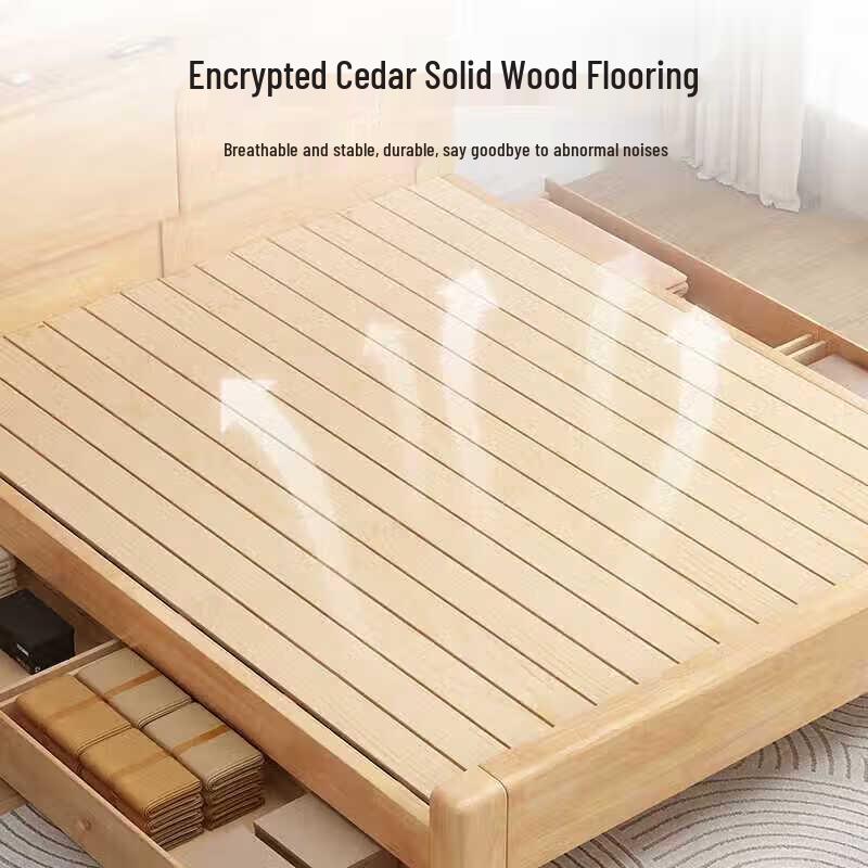 Lituo Rubberwood Double Bed