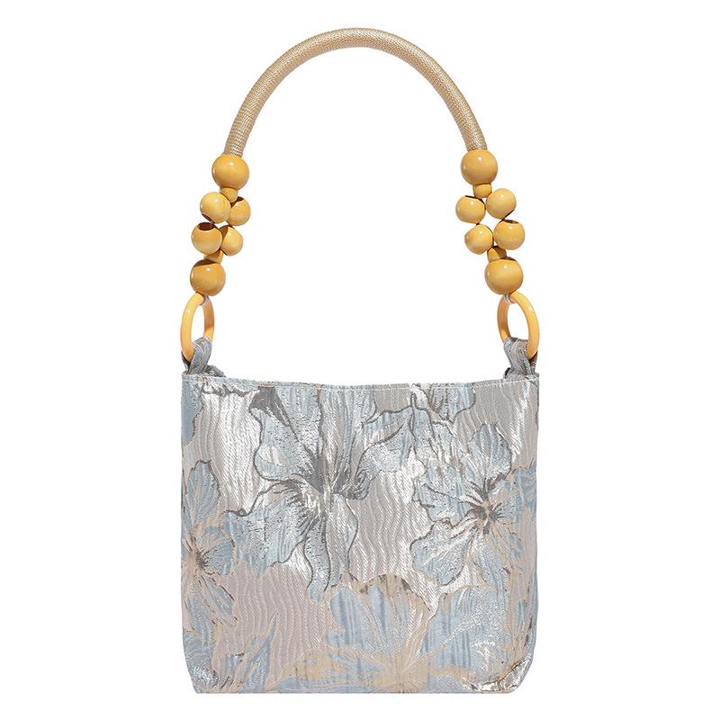 Осень 2025 Вышитая женская сумка-тоут под мышкой: Универсальный повседневный стиль ведра на плечо