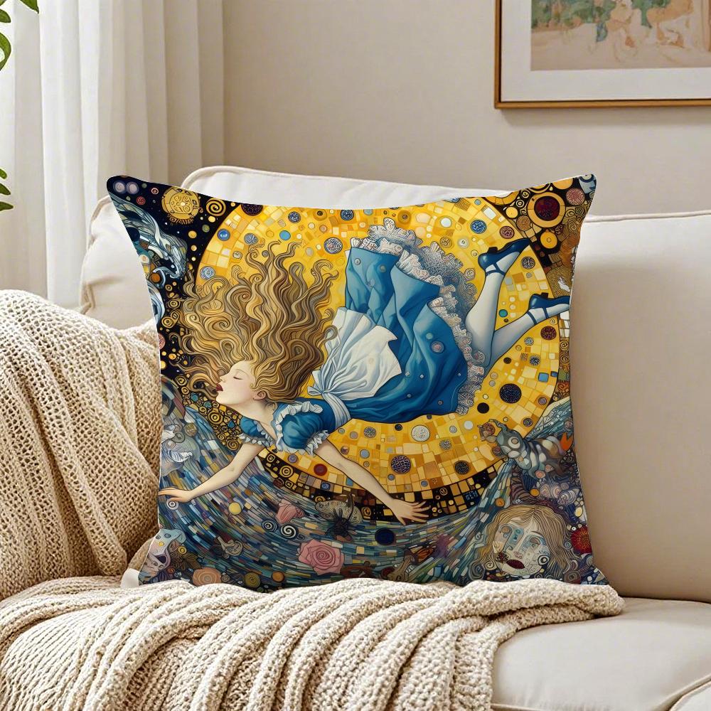 Fairy Tale AAlices Adventures in Wonderland Cushion Cover Pillowcase Antidustmite living Room Sofa Decor Cushion Room