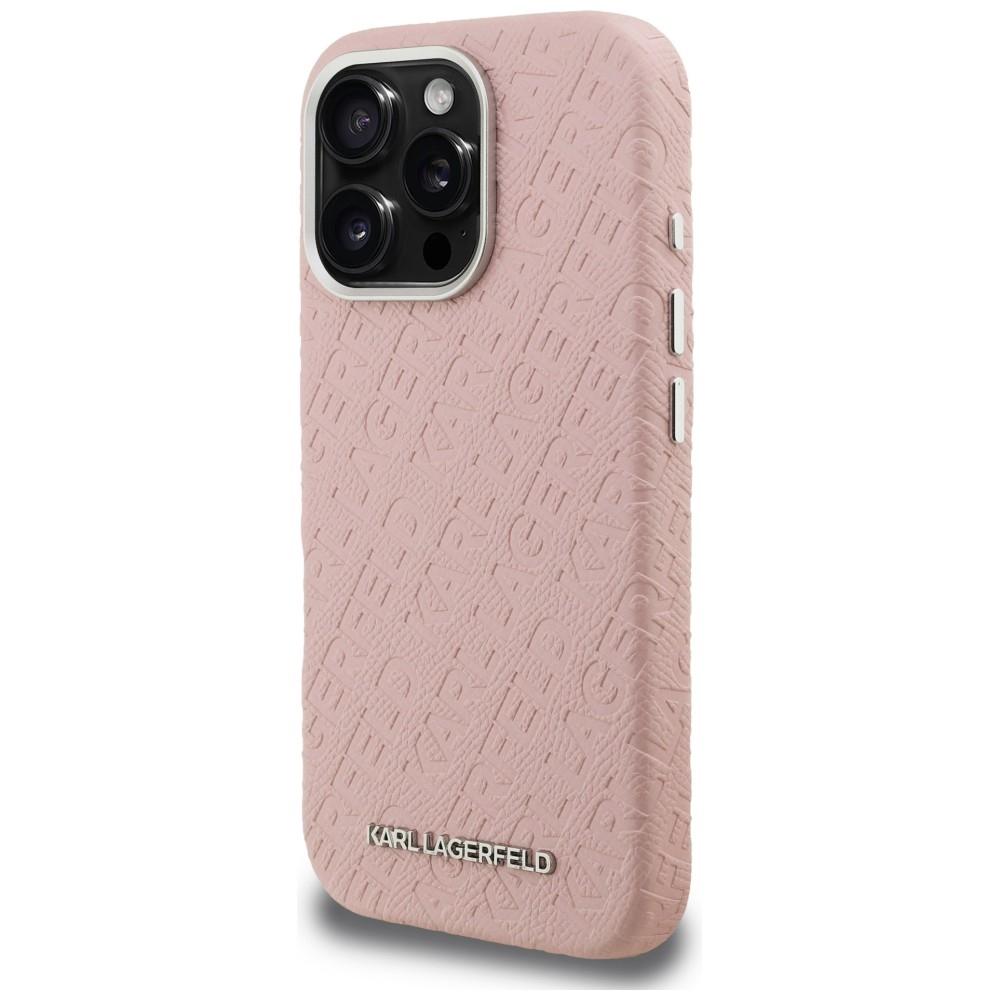 Karl Lagerfeld FW Stamped Karl MagSafe Case for iPhone 16 Pro Pink
