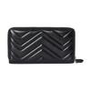 Gucci GG Marmont Double G logo zipper closure cow leather wallet women's black