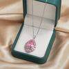 Серебряная подвеска с розовым цирконом 925 пробы, легкая роскошь, элегантная, на день рождения, годовщину, свадьбу