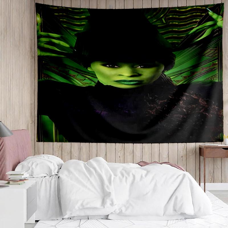 Wicked Print Tapestry, Backdrop, Easy Setup, Ideal for Bedroom, Office & Living Room, with Aesthetic Wall Hanging Decor.