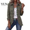 Floral Embellished Blazers Women Bohemia Jacket, Turndown Collar Ruffled Open Front Coat, with Pleats Slim Fit Casual Long Sleeve Outwear for
