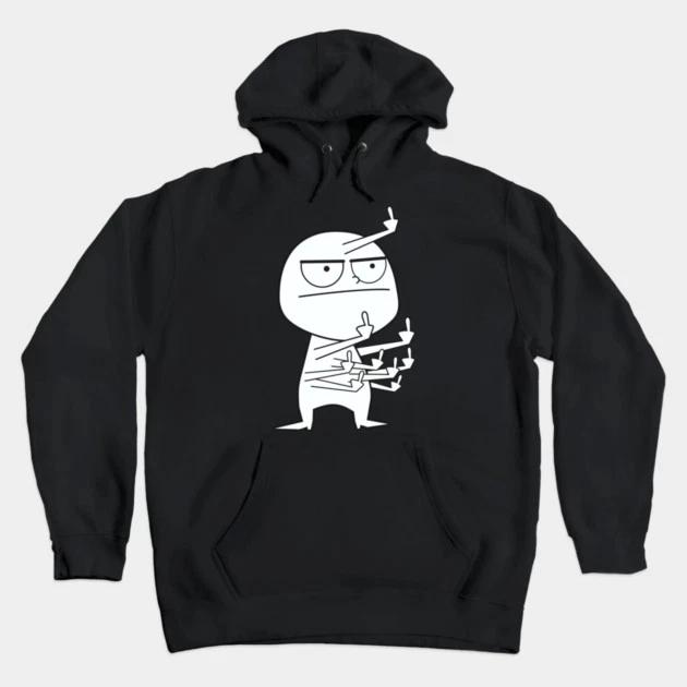 Middle Finger Maniac Edgy Graphic Unisex Cotton Pullover Hoodie