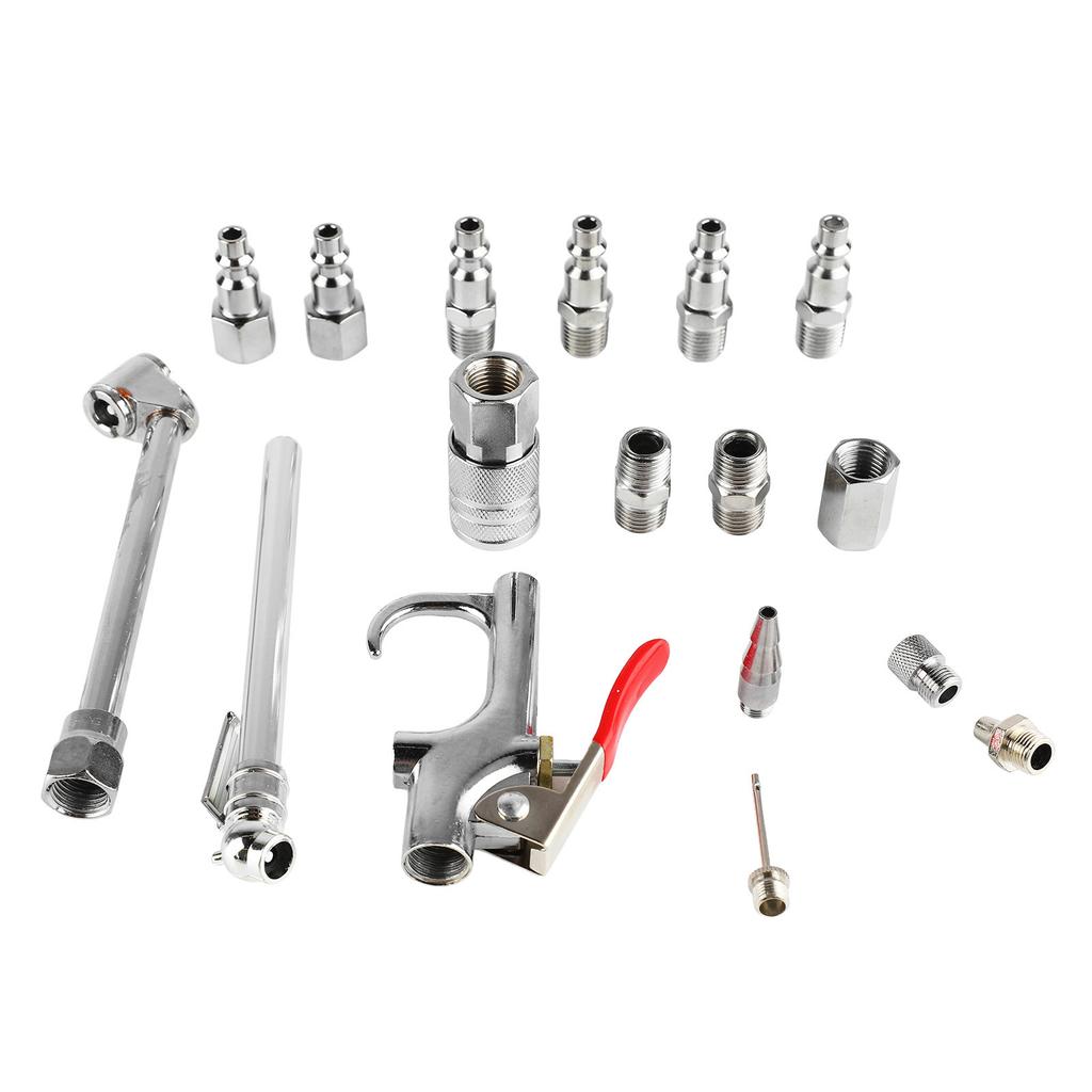Комплект из 17 принадлежностей для продувочного пистолета, 14NPT, соединительная муфта, двойной патрон для продувочного пистолета, манометр для шин