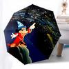 Disney FantasiaMickey Mouse Automatic Open/Close Umbrella - Cute Umbrella with Cute Design, Portable 3-Fold Compact Umbrella for Men & Women