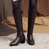 Женские сапоги на высоком каблуке с универсальным темпераментом и толстым каблуком.. Новые осенне-зимние сапоги оверсайз.