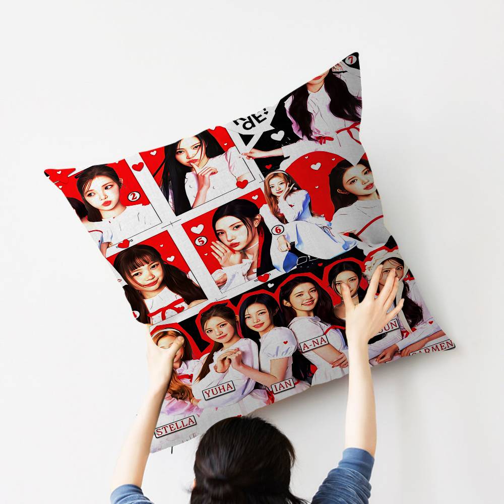H2H H-Heart2Heart Kpop Style Pillow Anime Pillow Sofa Bed Head Pillow Cover Cushion Cover 45X45 Cm Fashion