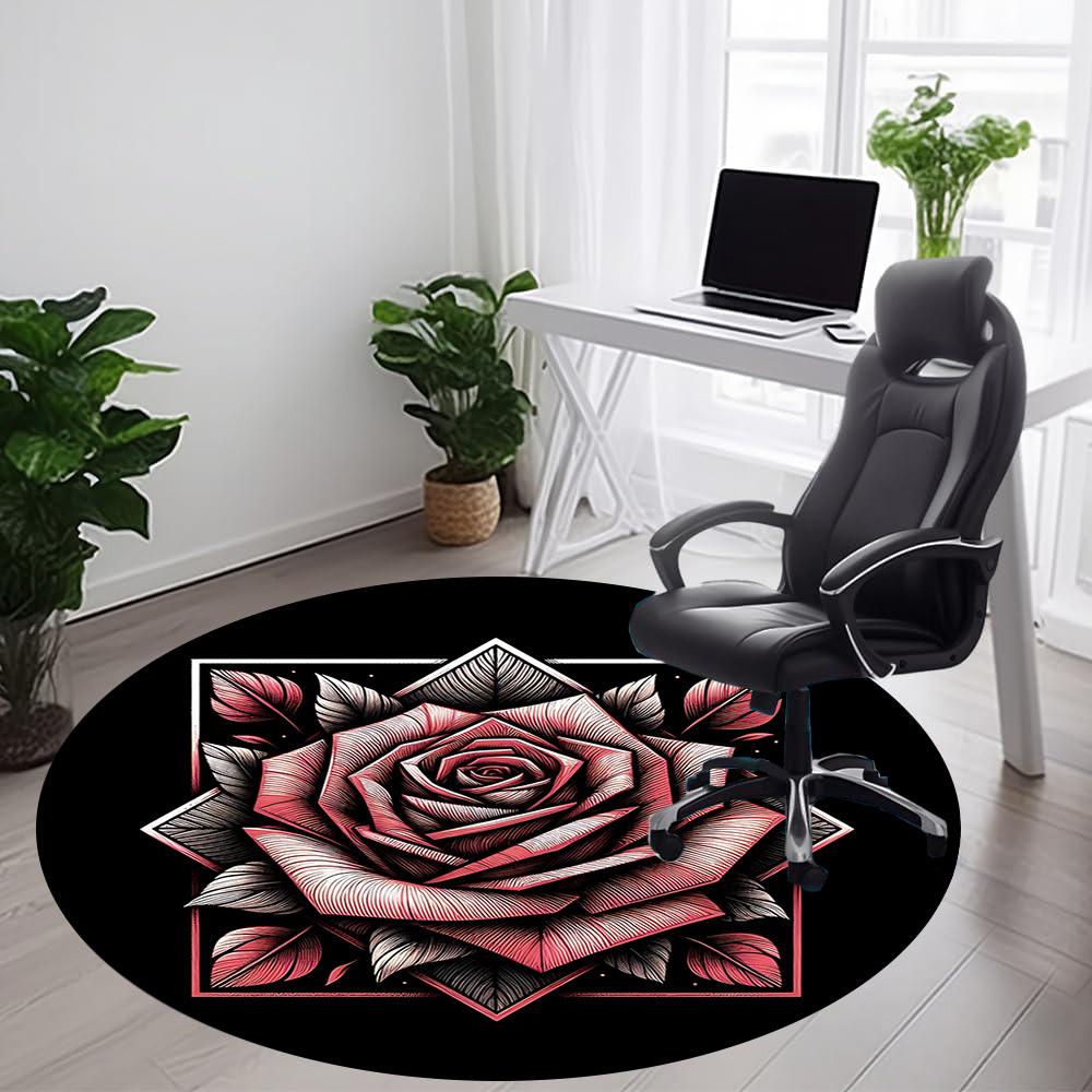 1 шт. Круглый ковер Rose Bloom для офиса, под офисные стулья, в спальню, гостиную, домашний декор, декор комнаты