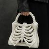 Gothic Skeleton Bag 3D Printed Ribcage Bone Handbag Anatomical Spooky Skeleton Purse for Halloween Dress-up Dark Aesthetic Accessory