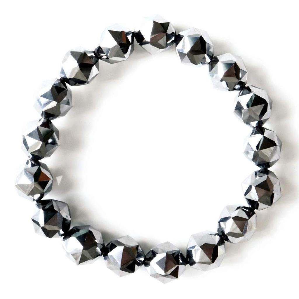 [GOLD STONE] High-Purity Terahertz Ore Star Cut Bracelet, 12mm, 99.9999% Purity, Inner Diameter: Approx. 18cm