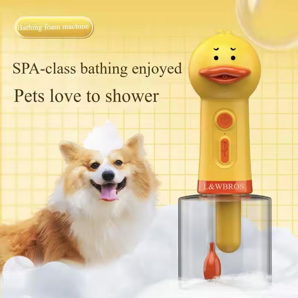Portable Electric Dog Cleaning Foam Machine Automatic Soap Dispenser For Bathing Rechargeable Shampoo Mix Bottle