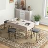 Kitchen Stool 4 Piece Set Stackable Velvet Look Up To 100kg Steel Frame 41.5 X 41.5 X 46 Cm Dark Gray
