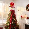 Snowman Tree Topper Plush Fabric Christmas Decoration with Festive Hat Soft Seasonal Accent for Holiday Home And Party Decor