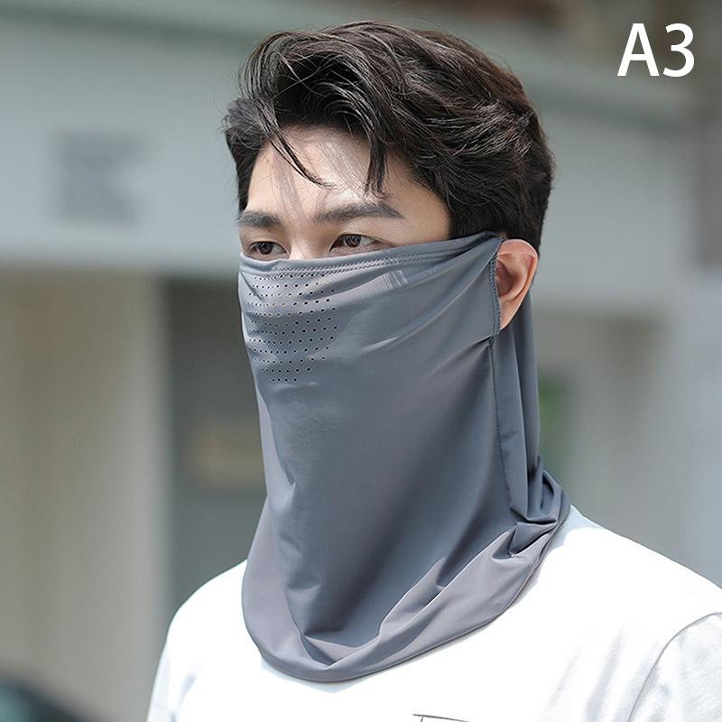 Унисекс шарф для лица дышащий ледяной шелк УФ-защитная маска мягкая регулируемая анти-ультрафиолетовая тонкая для летнего активного отдыха