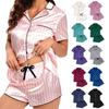 High-Quality Satin Stretch Homewear Pajama Set - Comfortable Two-Piece Set