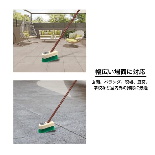 Nihon Clean Tech PRO Vertical Deck Brush, 7cm Wide X 112cm Long, for Commercial Use, In Kitchens, Hallways, and Gutters. Durable and Long-Lasting.