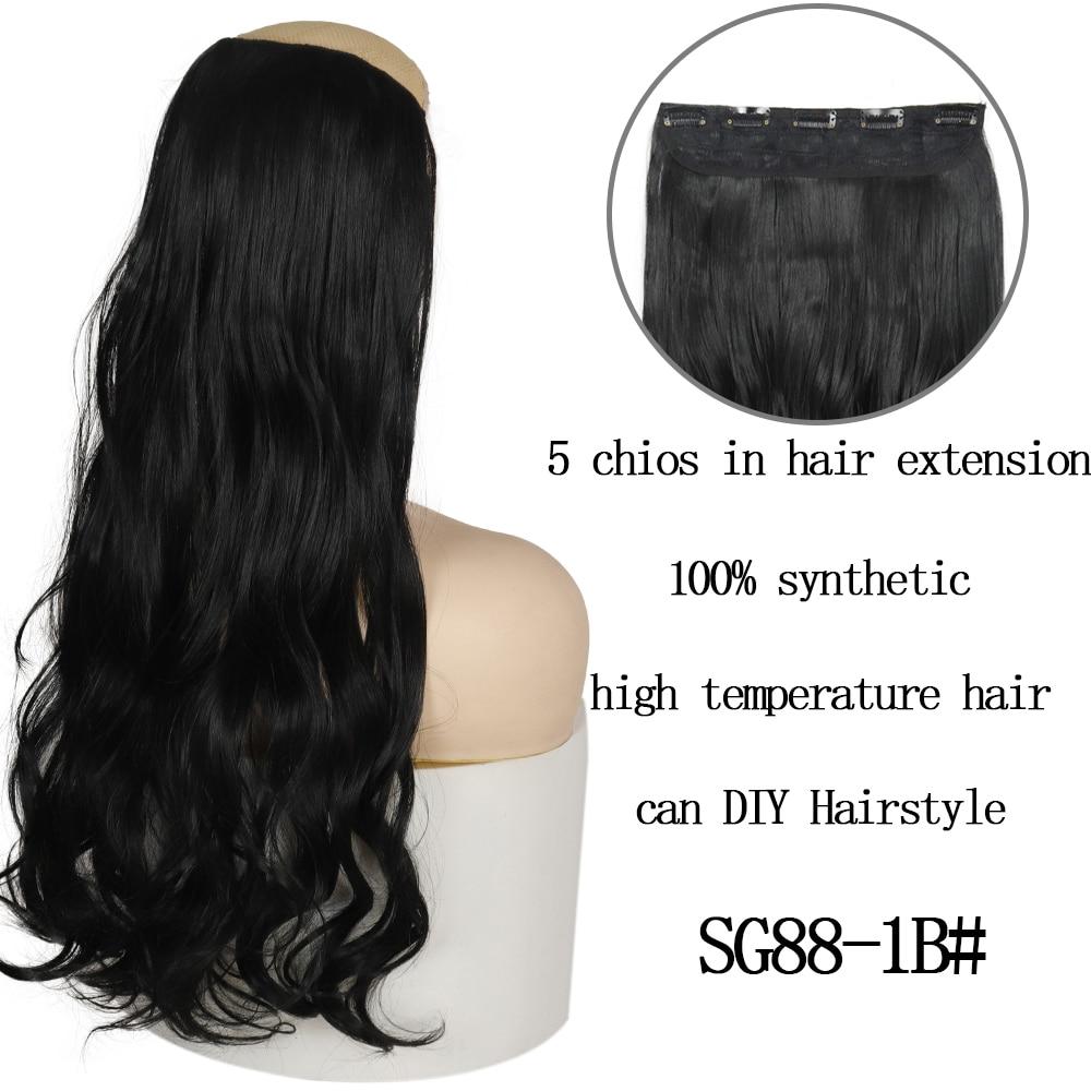 MISSQUEEN 22 Inches 5 Clip In Hair Extension Heat Resistant Fake Hairpieces Long Wavy Hairstyles Synthetic Clip In On Hair Extensions