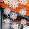 30/60PCS Christmas Snowflake Ornaments Glitter Fake White Snowflake Xmas Tree Hanging Pendents New Year Home Party Decorations