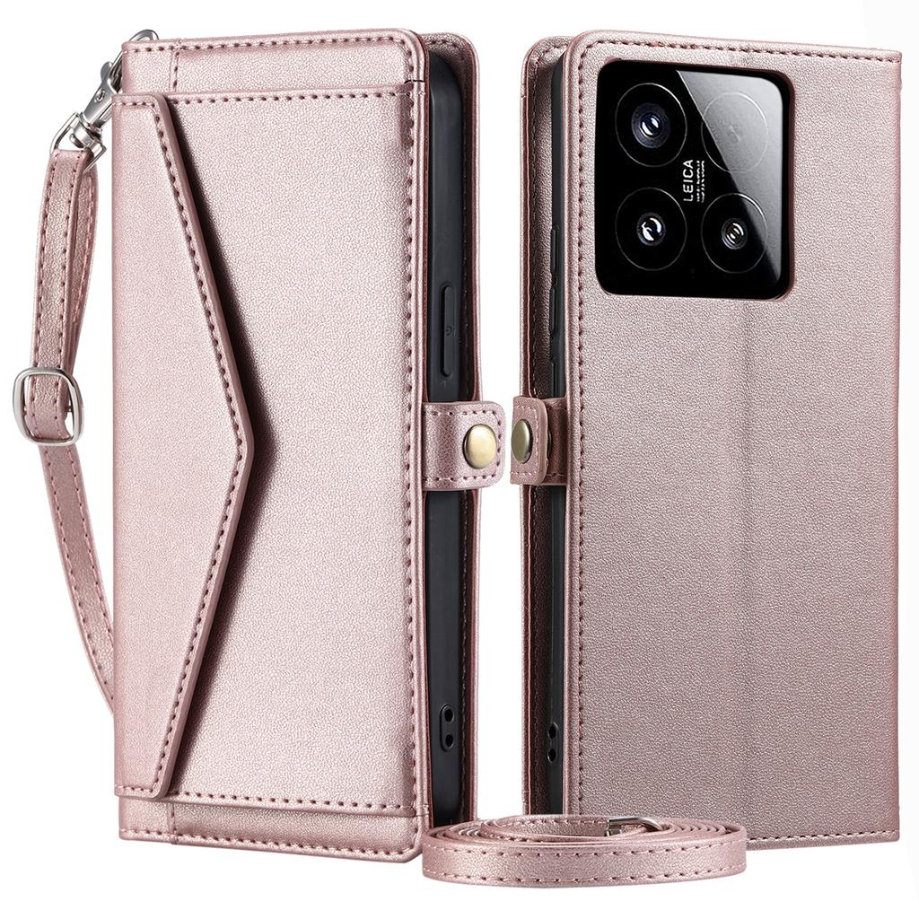 For Xiaomi 15 Leather Case Wallet Stand Phone Cover with Straps