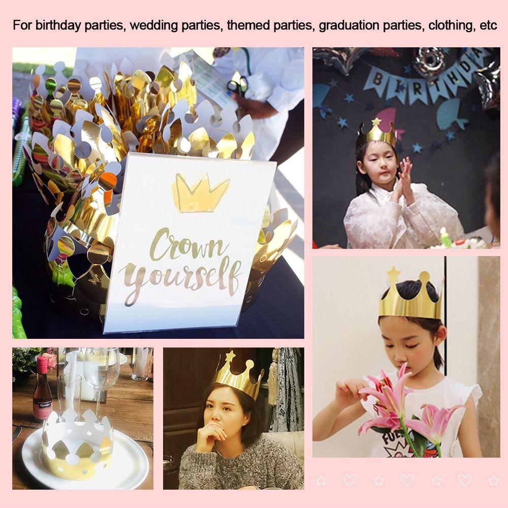 Kids Aldult Celebration Wedding Decor Birthday Hat King Crowns Paper Crown Cap Prince Princess Hats
