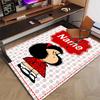 Custom Mafalda Mat Personalized Name, Polyester Washable Indoor Entryway Rug, Gift for Christmas, Easter, Thanksgiving Day