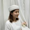 Elegant Flight Attendant Hat Teardrop Vintage Sun Hat Fashion Straw Beret Hat  Cocktail Event