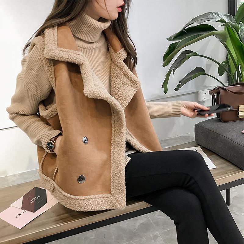 2024 Autumn/Winter New Lamb Hair Vest Women's Loose Sleeveless Tank Top Warm Coat