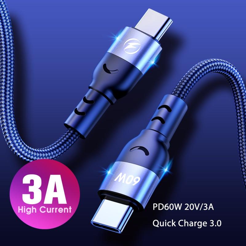 FONKEN Type C To Type C PD 60W Fast Charging Cable for Xiaomi Samsung Galaxy For Macbook