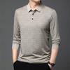 Мужская деловая повседневная рубашка с длинным рукавом, однотонная рубашка поло, дышащая, удобная, универсальная