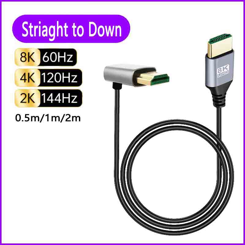 8K 90 градусов HDMI 2.1V кабель шнур 8K 60 Гц 4K 120 Гц 48 Гбит/с EARC ARC HDCP сверхвысокая скорость HDR для HD TV ноутбука проектора PS4 PS5