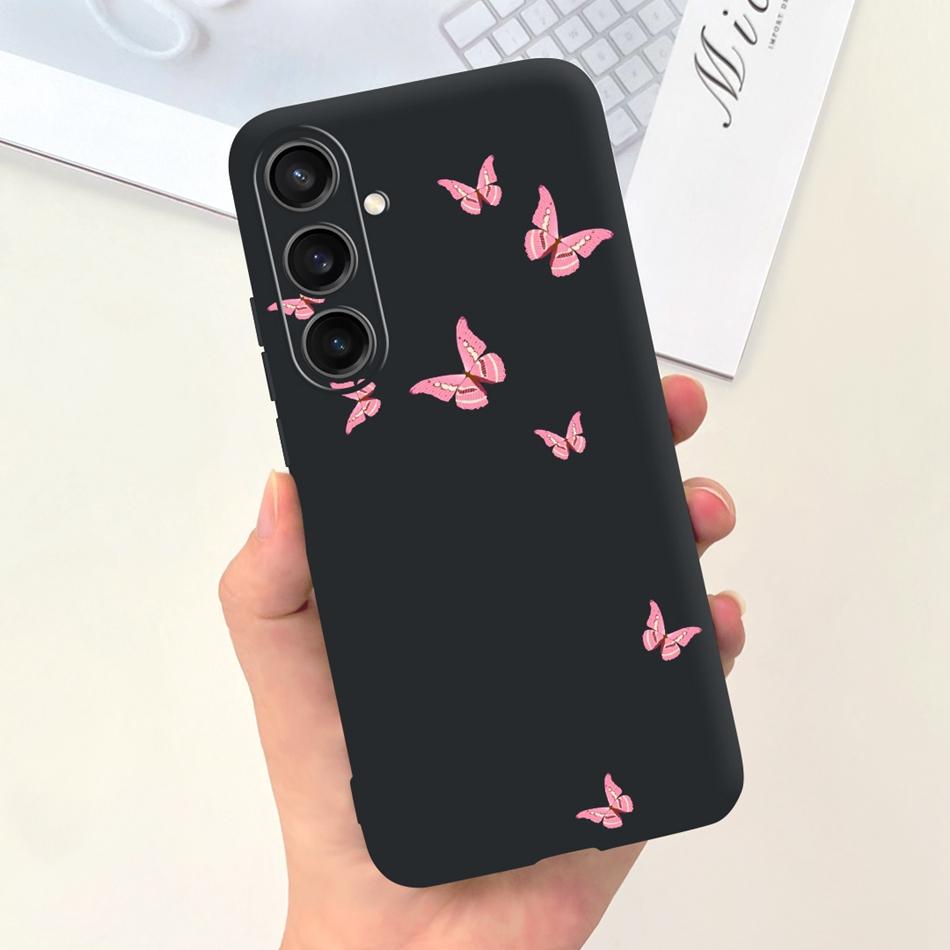 For Samsung Galaxy S23 FE Fashion Sunflower Butterfly Painted Case For Samsung S23FE 5G S 23fe SM-S711B Soft Silicon Jelly Cases