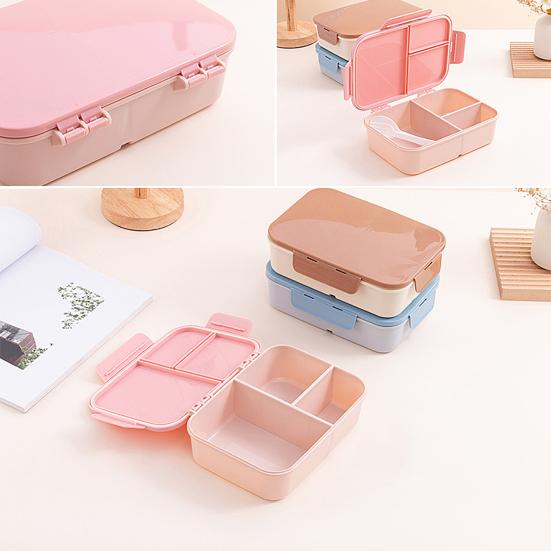 Bento Box Large Capacity 3 Compartments Reusable Lunch Box Containers Double-Layer Stackable Snack Box Meal Prep Containers for School Work Travel