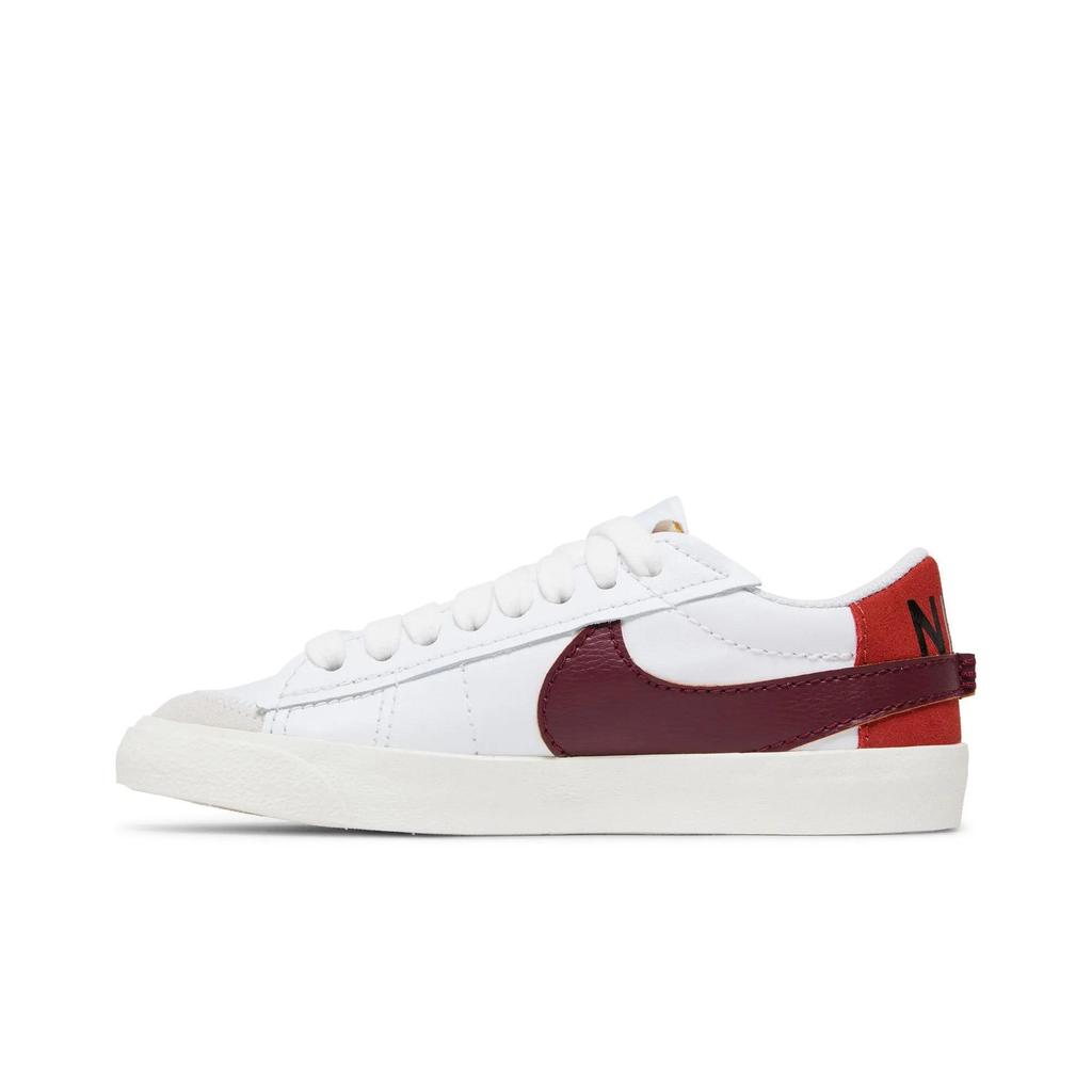 Nike Womens Blazer Low '77 Jumbo 'White Dark Beetroot' (women's sizes) White / Cinnabar / Black / Dark Beetroot Skate Shoes DQ1470 104