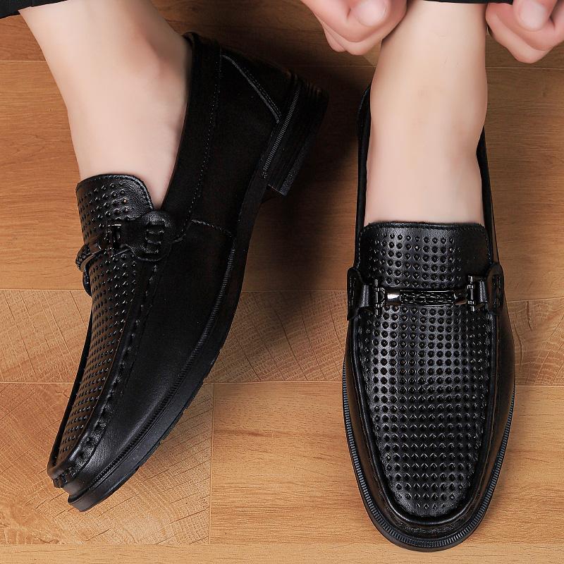 Fashion Business Male Casual Shoes  Men's Genuine Leather Loafers Slip-On Comfortable Walking Shoes for Men Office Men's Dress Footwear