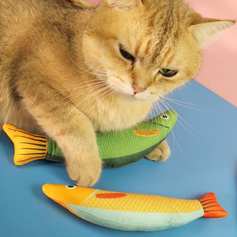 3 шт. Игрушки с кошачьей мятой, Игрушка-рыбка, Мягкая жевательная набивная игрушка для котенка, Игрушка для стачивания зубов, Форма рыбки, Игрушка с кошачьей мятой, Занять котенка
