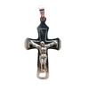 [R8064] - Silver 'Crucifix' Steel Pendant - 25x15 Mm