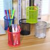 Round/Square Iron Mesh Pen Holder Office Desktop Pencil Stationery Box Case
