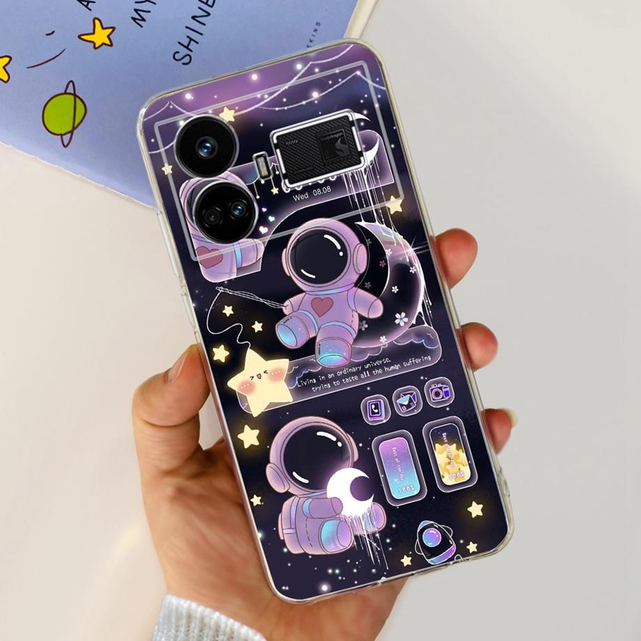 Для Realme GT5 240 Вт / GT3 / GT Neo 3 / GT Neo 5 Чехол Милый Мультяшный Роскошный Мягкий Силикон Прозрачный Чехол для Телефона Задняя Крышка Capas